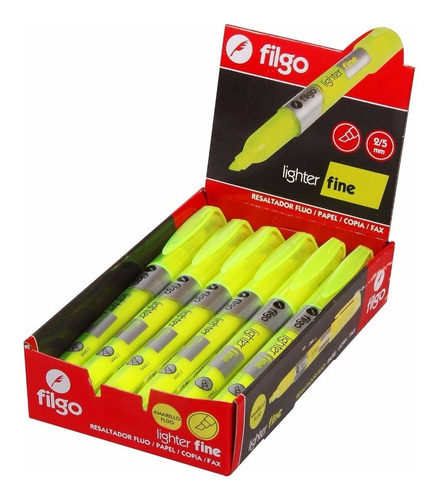 Marcador Resaltador Filgo Lighter Fine Neon Biselado X12 Uni