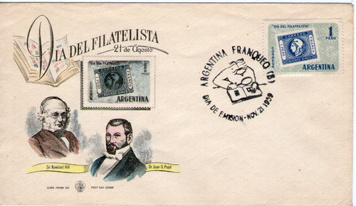 Argentina Sobre 1° Día Emisión Día Del Filatelista Año 1959