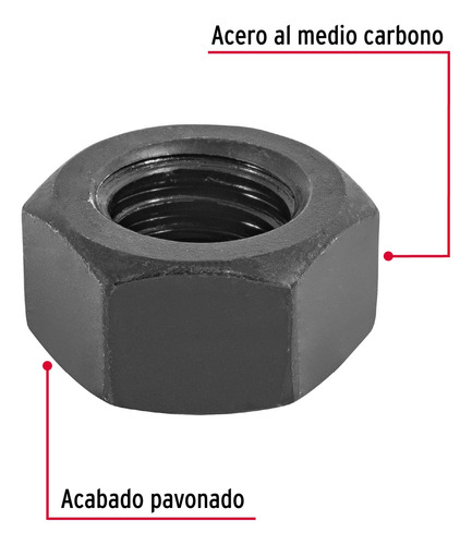 Bolsa C/60 Tuercas 7/16 Hexagonales Pavonadas Grado 5 44698
