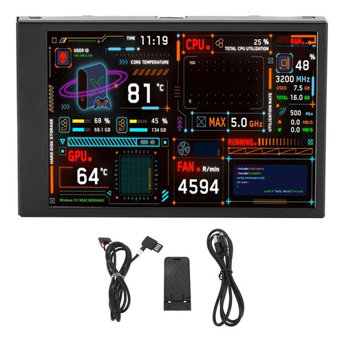 Monitor De Cpu Para Computadora, Mini Pantalla Con Doble Pue