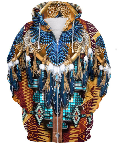 Indios Americanos Sudadera Con Cremallera Elementos Disfraz