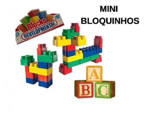 Mini Blocos De Montar Educativo Infantil Coloridos 40 Peças