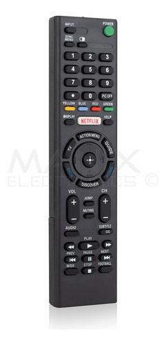 Control Remoto Compatible Con Sony Rmt-tx100u Smart Netflix 4 Pilas AAA Divitech® Incluidas