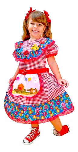 Vestido de festa junina infantil store mercado livre