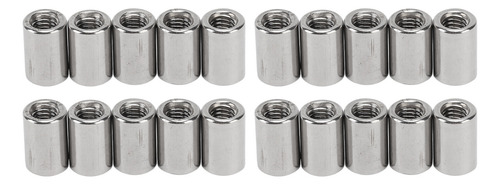 Tuerca De Conexión Redonda, 20 Piezas, Varilla De Acero Inox