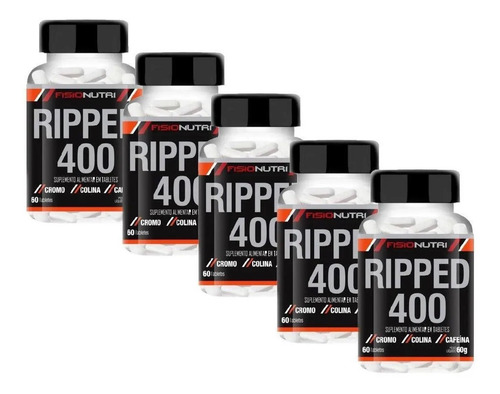 30 Termogenico Ripped Fisio 400 Mg Cafeina 30 Tabletes Sabor Sem sabor