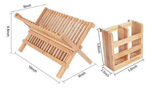Organizador Escurridor De Platos De BambĂș