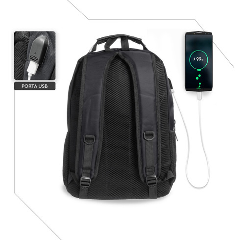 Imagen 7 de 9 de Mochila Notebook Usb Reforzada Urbana Impermeable