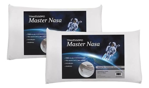 Kit 2 Travesseiro Soft Nasa - Antialérgico Toque Macio