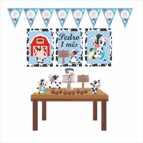 Kit Só Um Bolinho Eu Amo Meu Tetê Menino Festa Casa P/ Monta