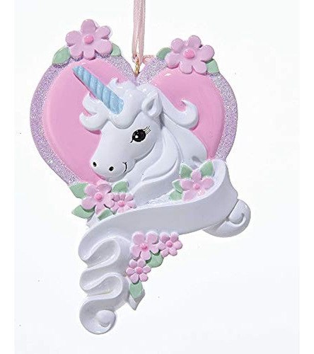 Unicornio Caballo De Color Blanco Con Corazón Color Rosa Orn