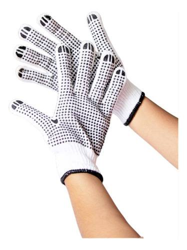 Guantes De Hilo Y Puntos Pvc Talla Única (pqt. 5 Unid)