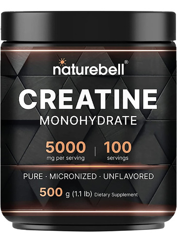 Naturebell | Monohidrato Creatina | 5000mg | 500gr | 100 Por