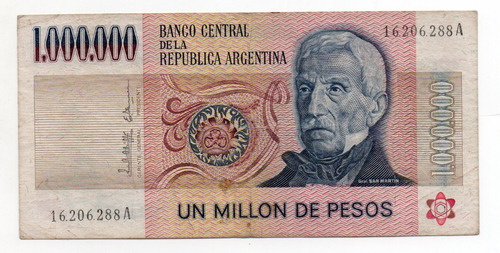 Argentina Billete 1000000 Pesos Ley 1 Millon Bot. 2513 Mb-
