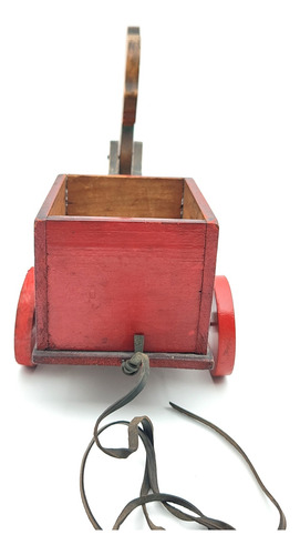 Perro Carrito Arrastre Madera Muy Antiguo 1920 - Juguete (Usado)