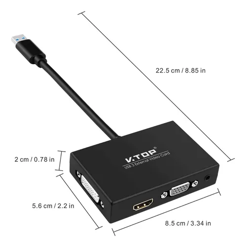 Adaptador De Tarjeta Gráfica De Video Usb 3.0 A Hdmi-dvi-vga