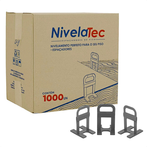 Kit 1000 Niveladores 1,0mm + 100 Cunhas Slim Clip Para Assentar E Nivelar Porcelanato Piso Cerâmica Nivelatec