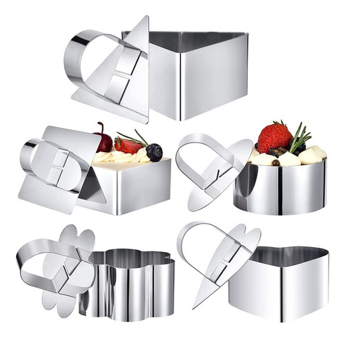 J Forma De Anel Para Bolo Mousse De Aço Inoxidável Com 5