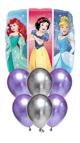 Set De Globos Decoración 7 Uds Personajes Princesas Disney