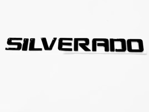 Emblema Chevrolet Silverado Letra Laterales Negra
