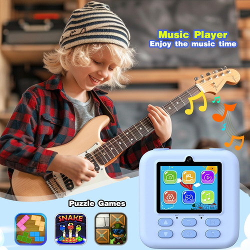 Cámara Digital Para Niños, Impresora Instantánea, Video Hd A