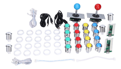 Kit De Joystick De 8 Vías Para 2 Jugadores Diy Ways Led Arca