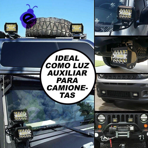 Faro Auxiliar 55w Led Moto Spot/flood X 2 + Tecla + Soportes
