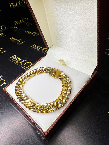 Pulseira Elos Duplos 20 Gramas 10mm Ouro 18k