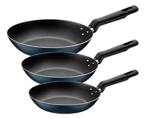 Comprar Juego De Sartenes Tramontina Loreto 3 Piezas Azul