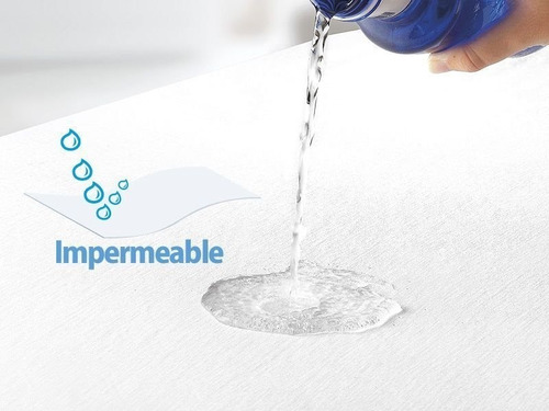Sabana Impermeable Ajustable 2 Plazas King Color Blanco