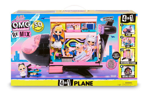 L.o.l. Surprise O.m.g. Remix Avión 4en1 Con 50 Sorpresas Lol