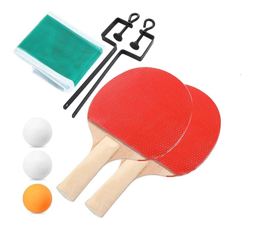 Raquetas De Ping Pong Con Malla Y Pelotas Tenis De Mesa 