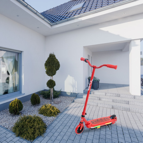 Patín Eléctrico Eco-forte Sg09 Scooter Con Pata De Soporte Color Rojo