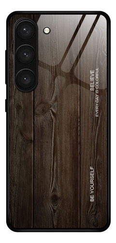 Funda De Vidrio Granulado De Madera Para Samsung Galaxy S23