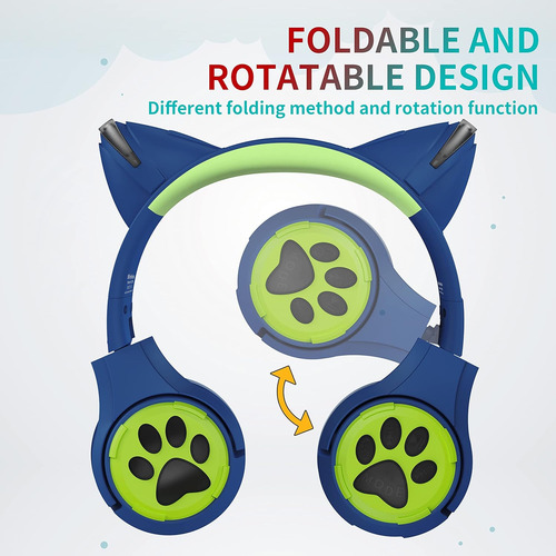 Auriculares Bluetooth Para Niños Riwbox Cf9 Cat Ear...
