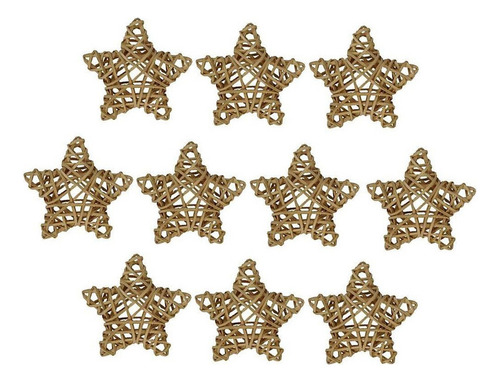 A Cb 20 Piezas Mimbre , Bolas Ratán, Adornos Estrellas,