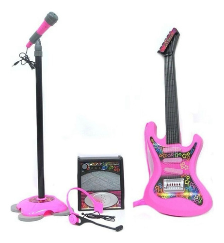 Guitarra de juguete eléctrica Nubender Guitarra color rosa