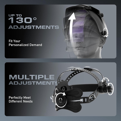 Casco De Soldadura Automático Marca Sin Especificar Modelo 4 D. Patrón Azul Diseño Tamaño Del Casco