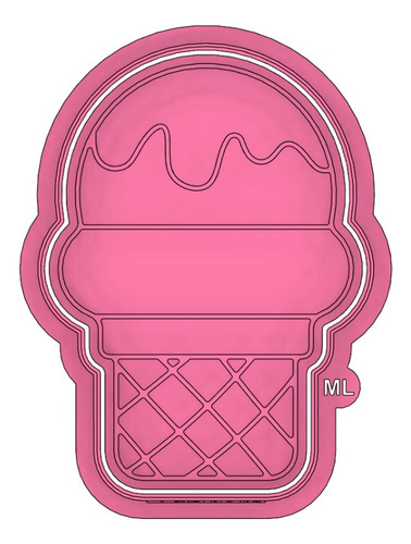 Cortador De Galleta Helado San Valentín 10cm