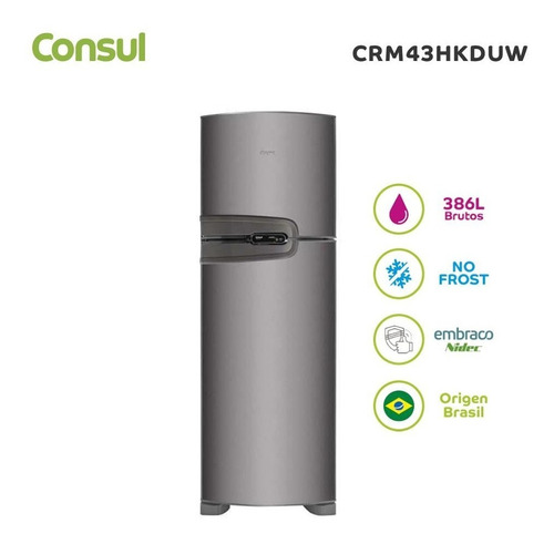 Refrigerador Consul Crm43hkduw Silver 386lt Frio Seco Albion