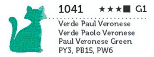 Tinta Óleo Premium G1 Opaco 20ml Gato Preto Cor Verde Paul Veronese