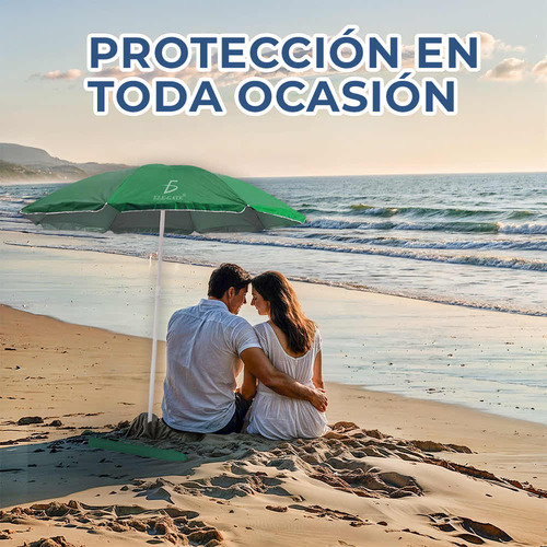 Sombrilla Paraguas Elegate Plegable Para Playa Tipo Ancla Grande Color Azul Lisa Azul Lisa