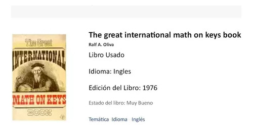 Ralf A. Oliva: The Great International Math On Keys Book