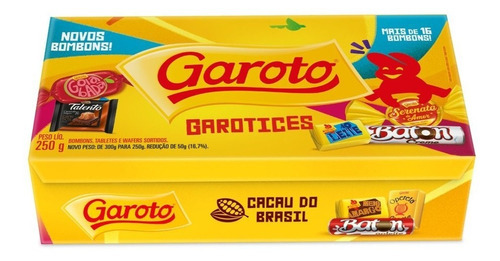 Chocolate Batom Garoto Kit 5 Caixas Bombom Garoto 250g Cada