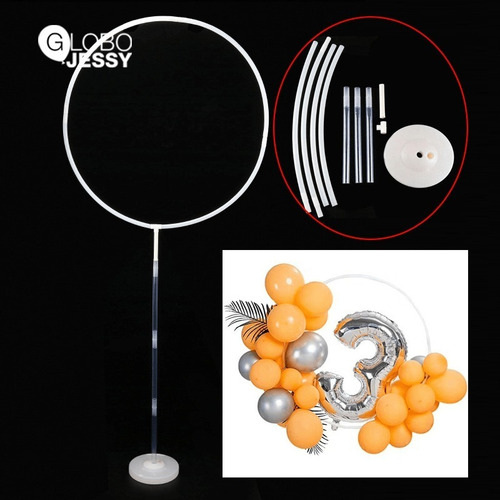 Soporte Para Globos Circular Flotante 1,70mts Con Base Pvc
