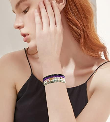 Firazio 20 Pulseras De Cuentas De Piedras Preciosas De 0157