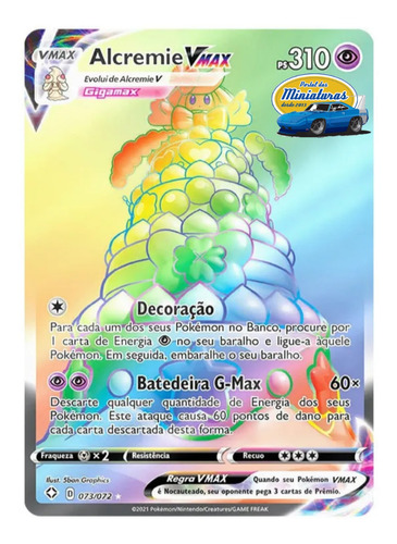 Carta Pokémon Tcg Alcremie Vmax Secret Português Copag