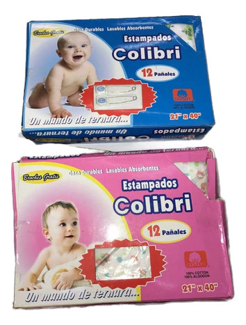 12 Pañales De Tela Colibri 100% Originales A Niñas Y Niños