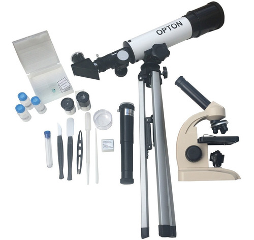 Microscópio + Telescópio + Kit Trabalho + Envio Rápido Full