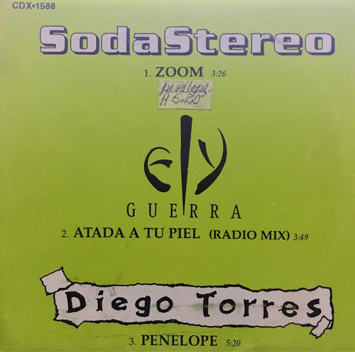 Cd Soda Stereo Diego Torres Ely Guerra Promo Usado